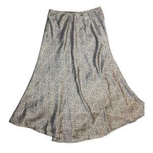 Sienna Sky Cheetah Print Satin Maxi Skirt Tan Black Small